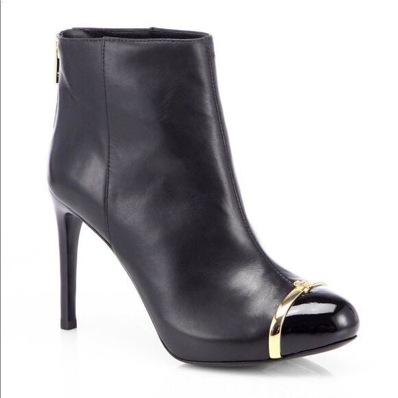 Tory Burch Women's Black Pacey Leather Ankle Boots - Picture 1 of 12
